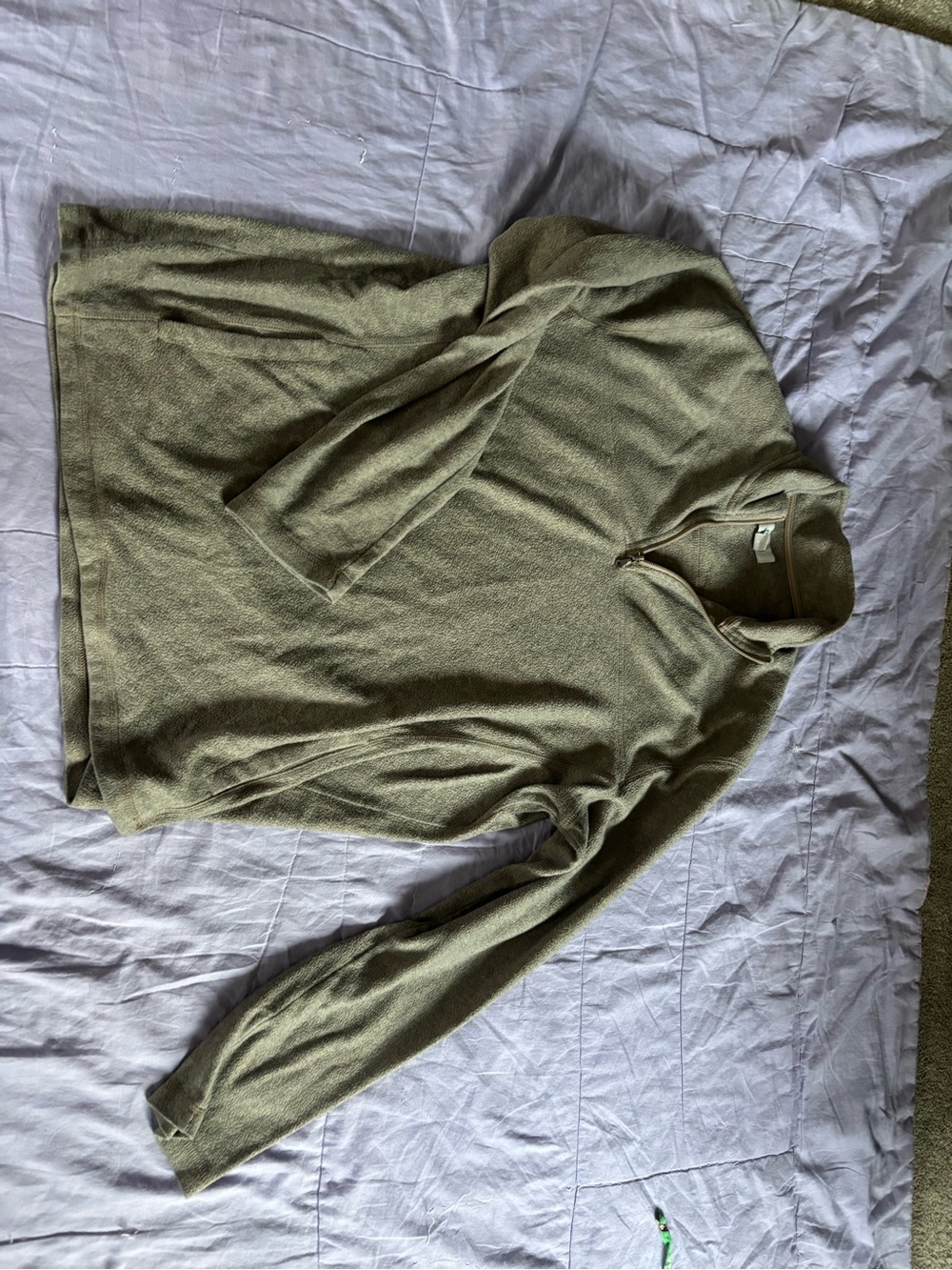 croft & barrow Olive Green Zip-Neck Sweater